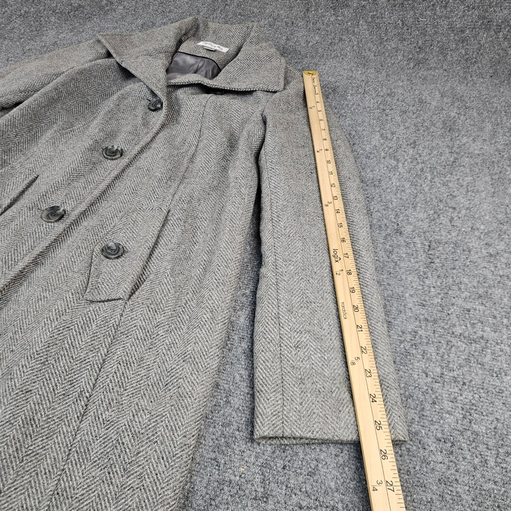 Preston & York Grey Herringbone Wool Blend Coat Portrait Collar Size 8 - Picture 5 of 9